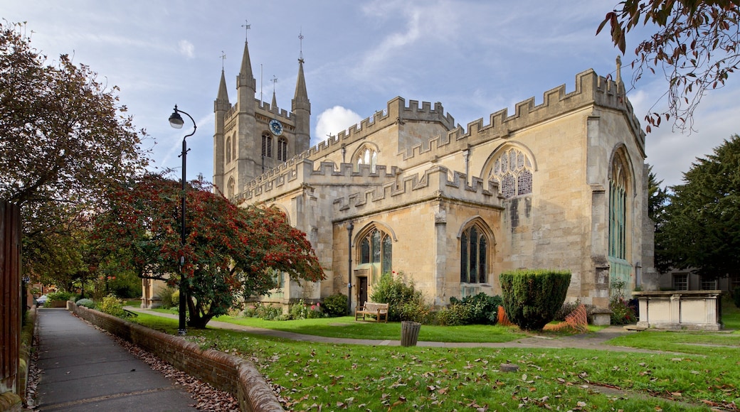 Newbury showing a church or cathedral and heritage architecture