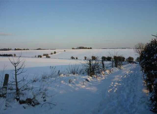 Path alongside Summerdown, East Ilsley This unmarked path runs between Summerdown Stables and an arable field.