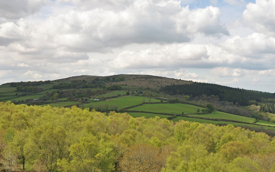 Easdon Tor on eastern Dartmoor as seen from Manaton Rocks.