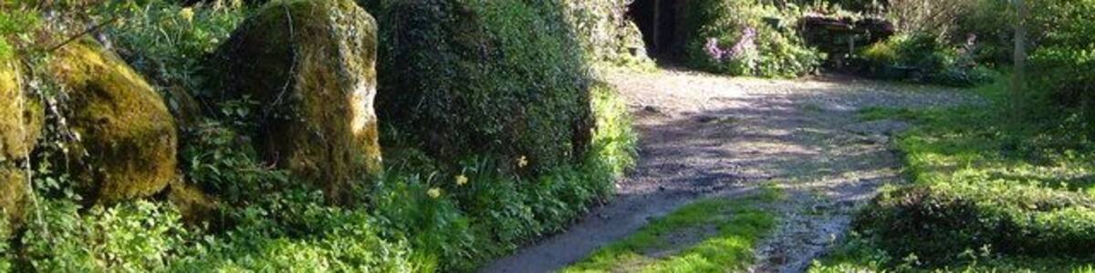 Horsham. Some distance from the nearest tarmac, this farm is set amid small fields and woods on the edge of the River Bovey woodlands gorge at Horsham Cleave.