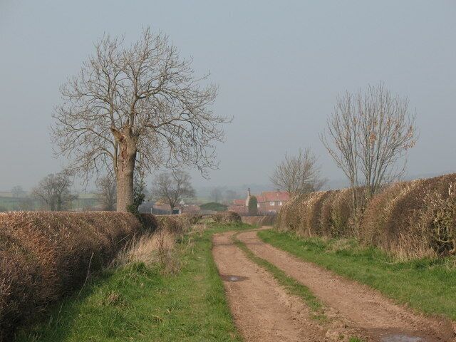 Bestmire Lane & Brockholme Farm A green lane that runs parallel with the A168. Brockholme Farm can be seen in the distance.