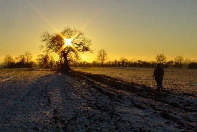Oadby fields Winter sunset across Oadby fields taken from the entrance to Coombe Park.