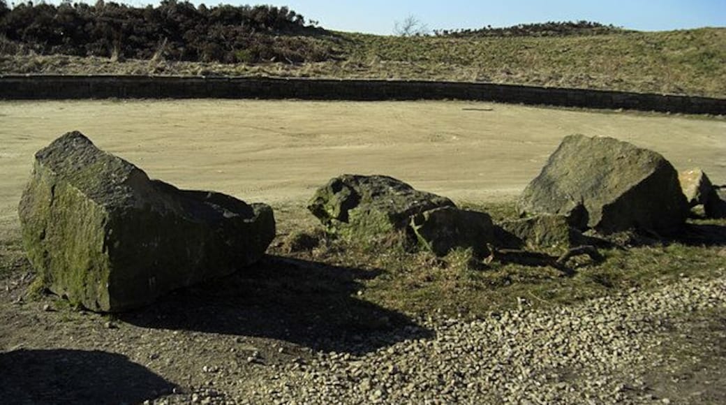 Brushes Clough car park The large rocks mark the limit of the car parking area.