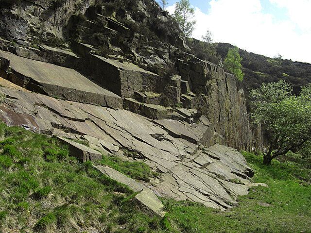 Pingot Quarry This is the east face of the quarry looking from the bottom of the waterfall.