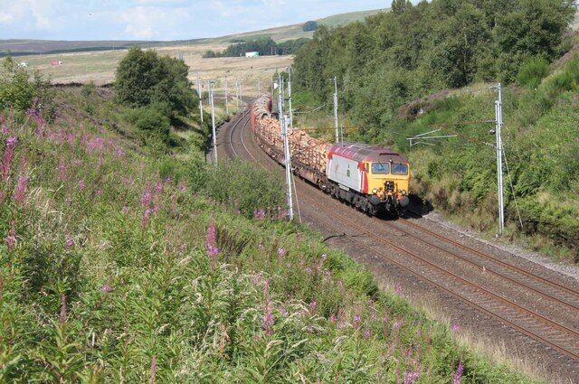 Southbound timber train at Greenholme
