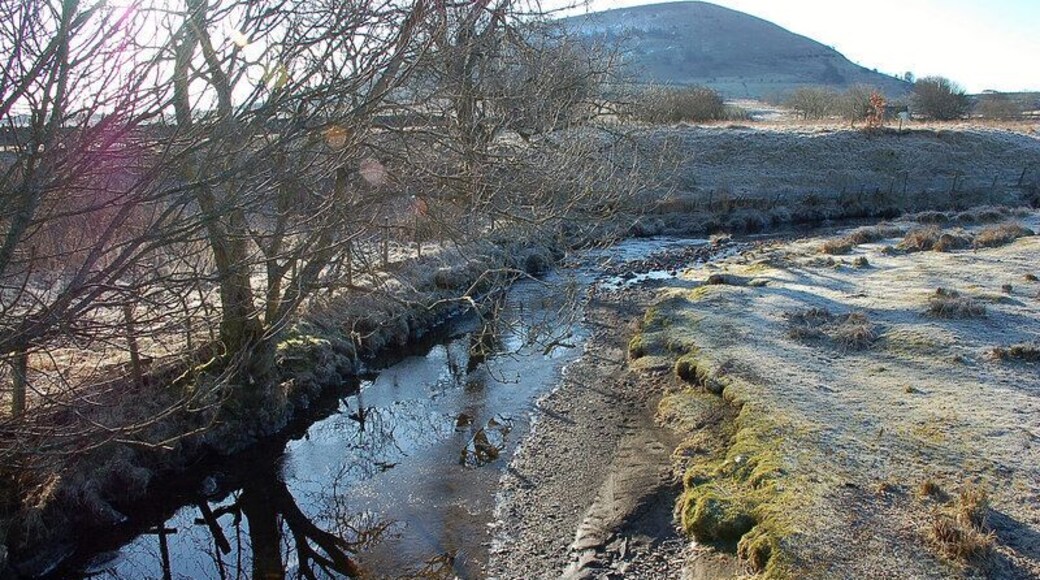 Trout Beck on a frosty morning The stream that gives the hamlet of Troutbeck its name, from the bridge on the minor road to Wallthwaite. Great Mell Fell (537 m) is the hill in view.