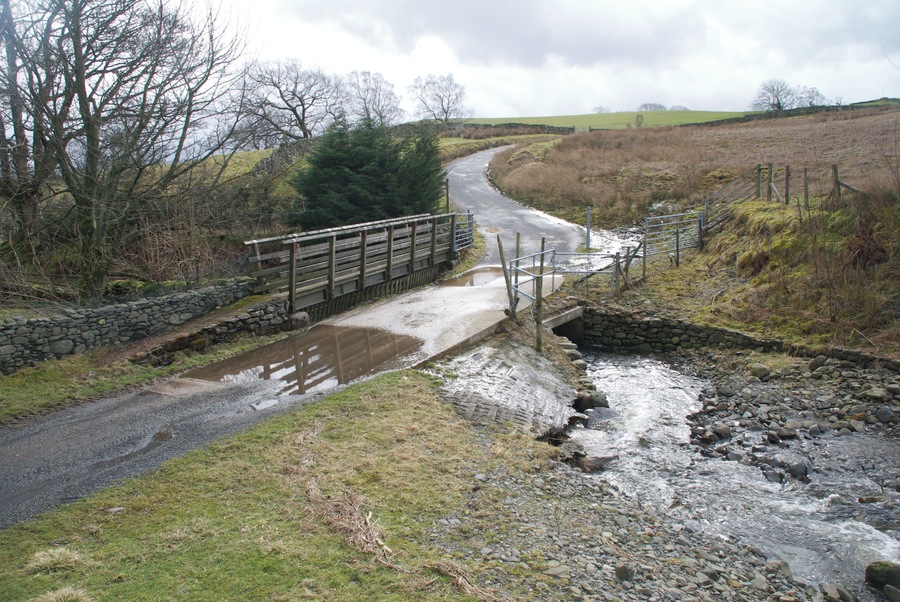 Ford at Eskew Beck. This ford on the Eskew Beck has been culverted in the last two years as I was advised by the farmer from the neighbouring property. The ford prior to this work is shown in this image from 2007.