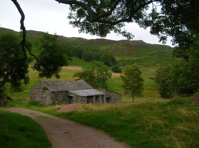 Farm building near Dockray Along the footpath to Dockray from Aira force.
