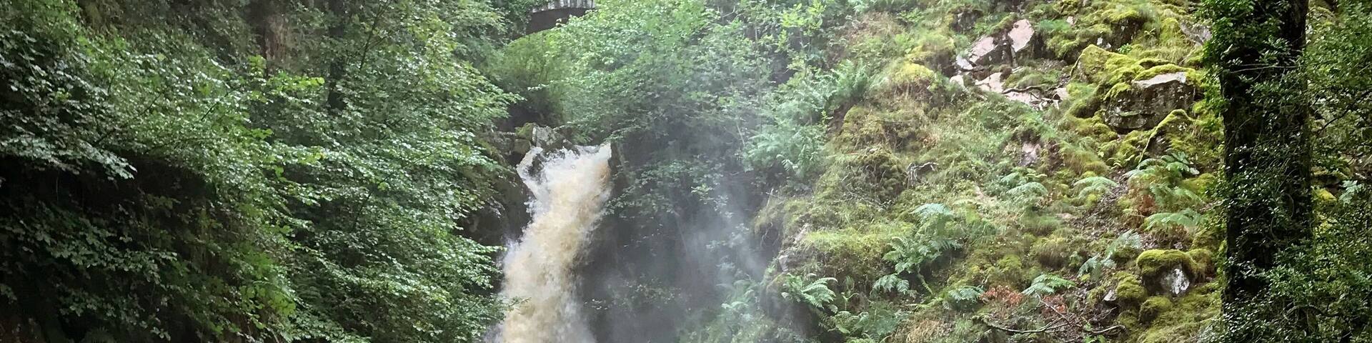 Aira Force waterfall after a rainy day and at its most dramatic (and thunderous!).
