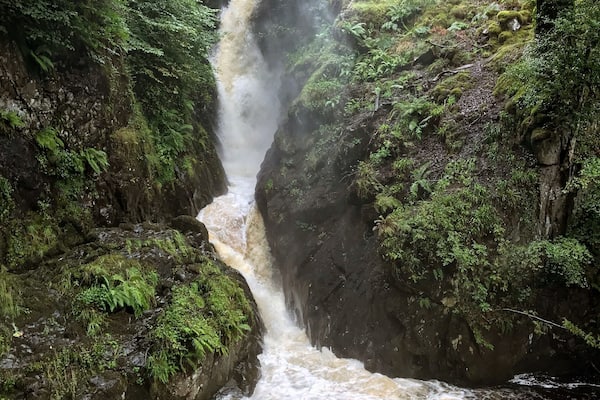 Aira Force waterfall after a rainy day and at its most dramatic (and thunderous!).