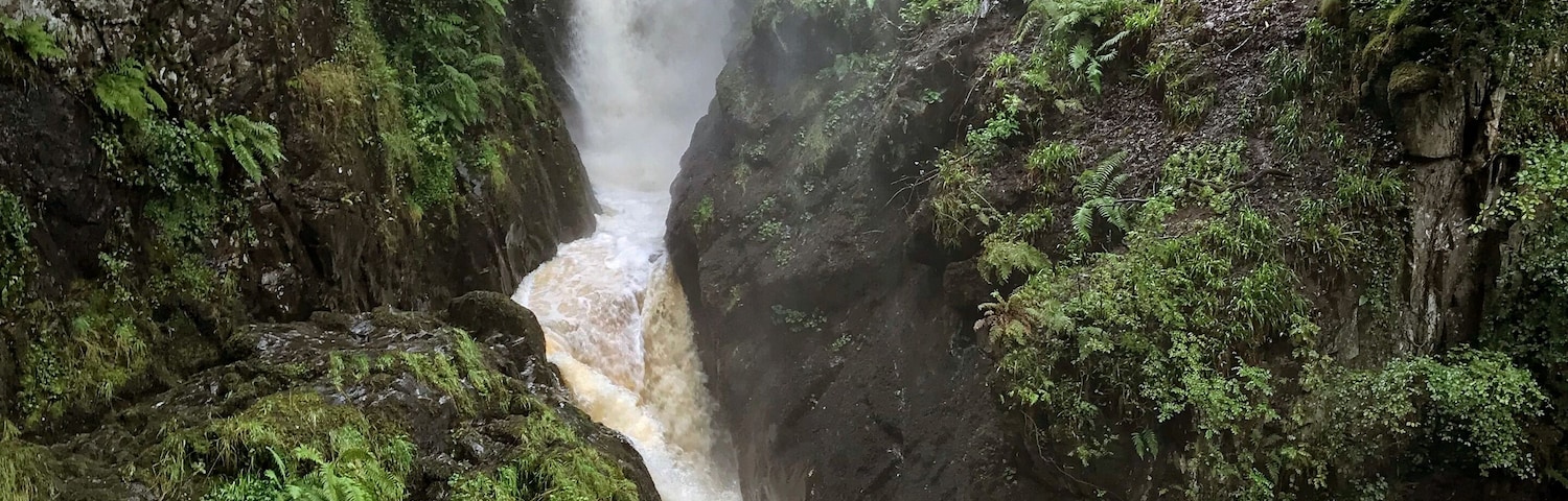 Aira Force waterfall after a rainy day and at its most dramatic (and thunderous!).