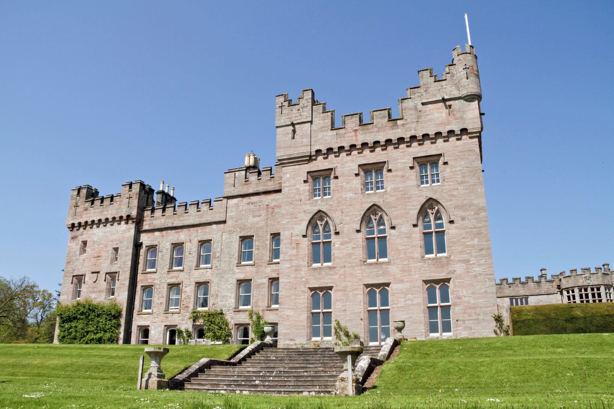 500px provided description: Here is a photograph taken from Hutton in the Forest. Located near Penrith, England, UK. [#british ,#old ,#outside ,#building ,#castle ,#exterior ,#mansion ,#historic ,#old building ,#european ,#country house ,#english ,#hutton ,#penrith ,#hutton in the forest]