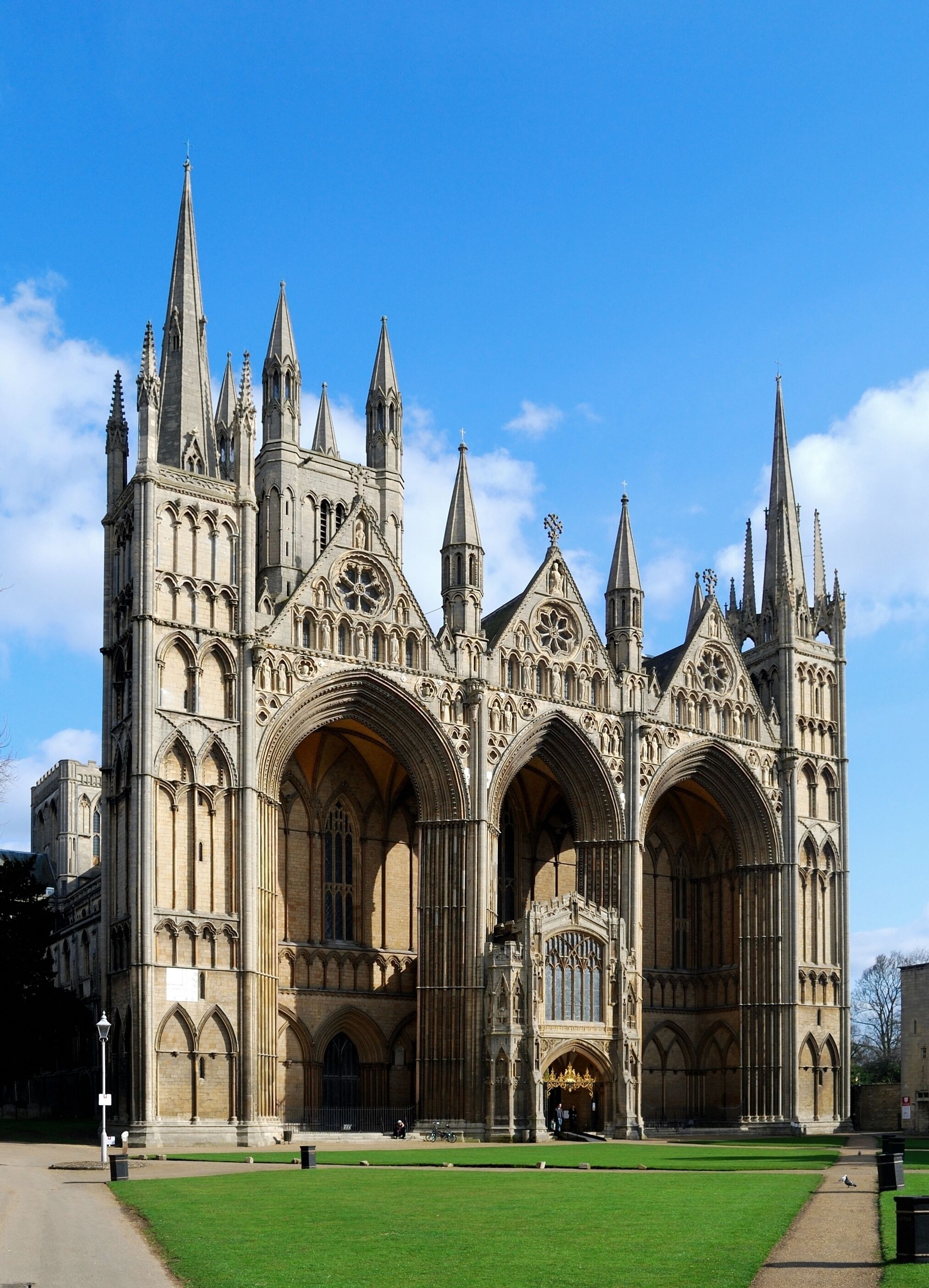 A large Gothic-style cathedral with multiple spires and intricate stonework.