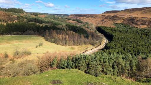 Newton Dale is part of the route which the North Yorkshire Moors Railway runs through. There is a good circular, and not to difficult hike, from the train station around the valley which gives some spectacular views of the countryside also. Pickering is the main town to catch the train and there are various stops on route too.