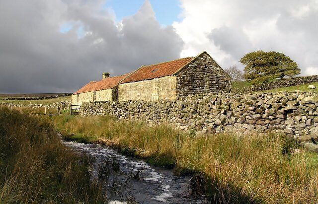 A barn known as High Hamer. Located by 'Hamer Bridge' on the road between Rosedale Abbey and Egton Bridge. The place is of considerable age. Stone Mullion Windows (walled up) and stone fireplaces inside suggest it has been inhabited in the past.