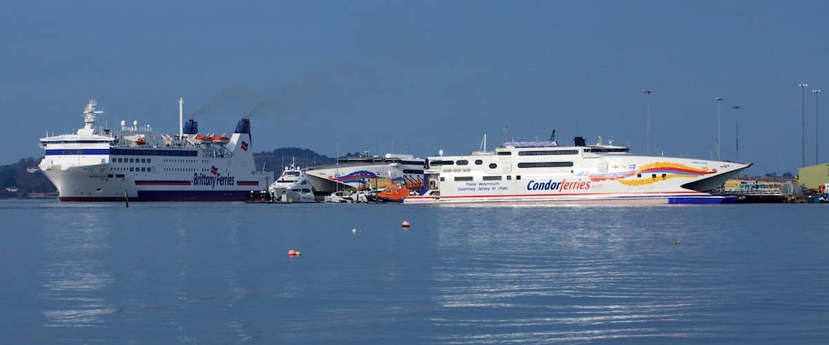 Ferries Barfleur, Condor Express and Condor Vitesse at Poole Quay