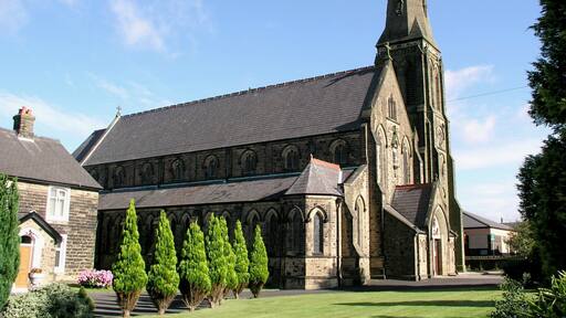 Roman Catholic church of St Wilfrid, Derby Road, Longridge, Lancashire, seen from the south