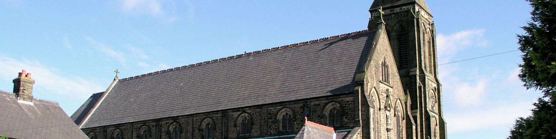 Roman Catholic church of St Wilfrid, Derby Road, Longridge, Lancashire, seen from the south