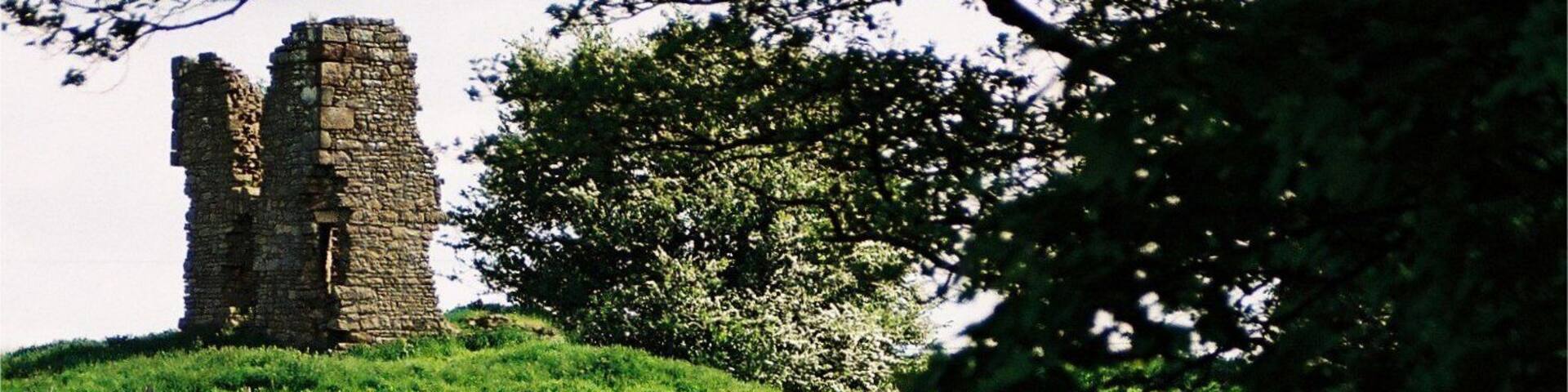 The ruins of Greenhalgh Castle, near Garstang, Lancashire, England.