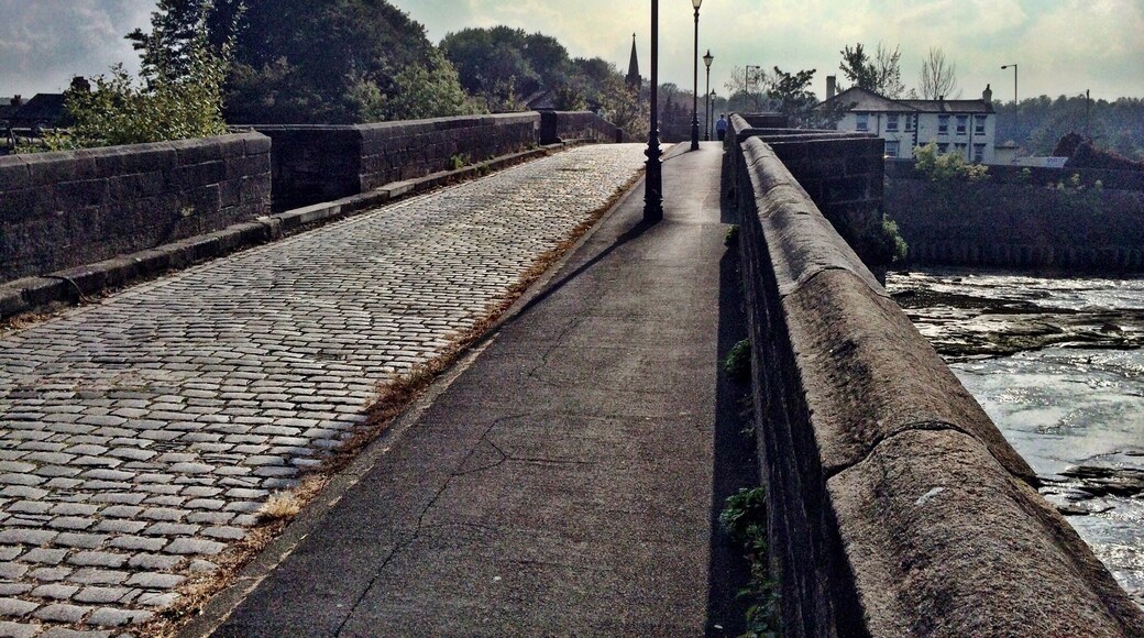 The Old Penwortham Bridge, near Preston. It was built in 1759 and operated as a toll bridge for people crossing the river. The previous bridge that stood in the same spot collapsed just a year after construction, in 1756.