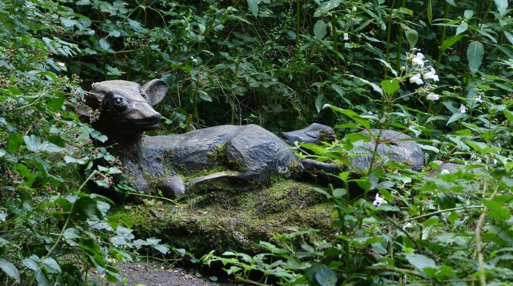 Wood sculpture of deer