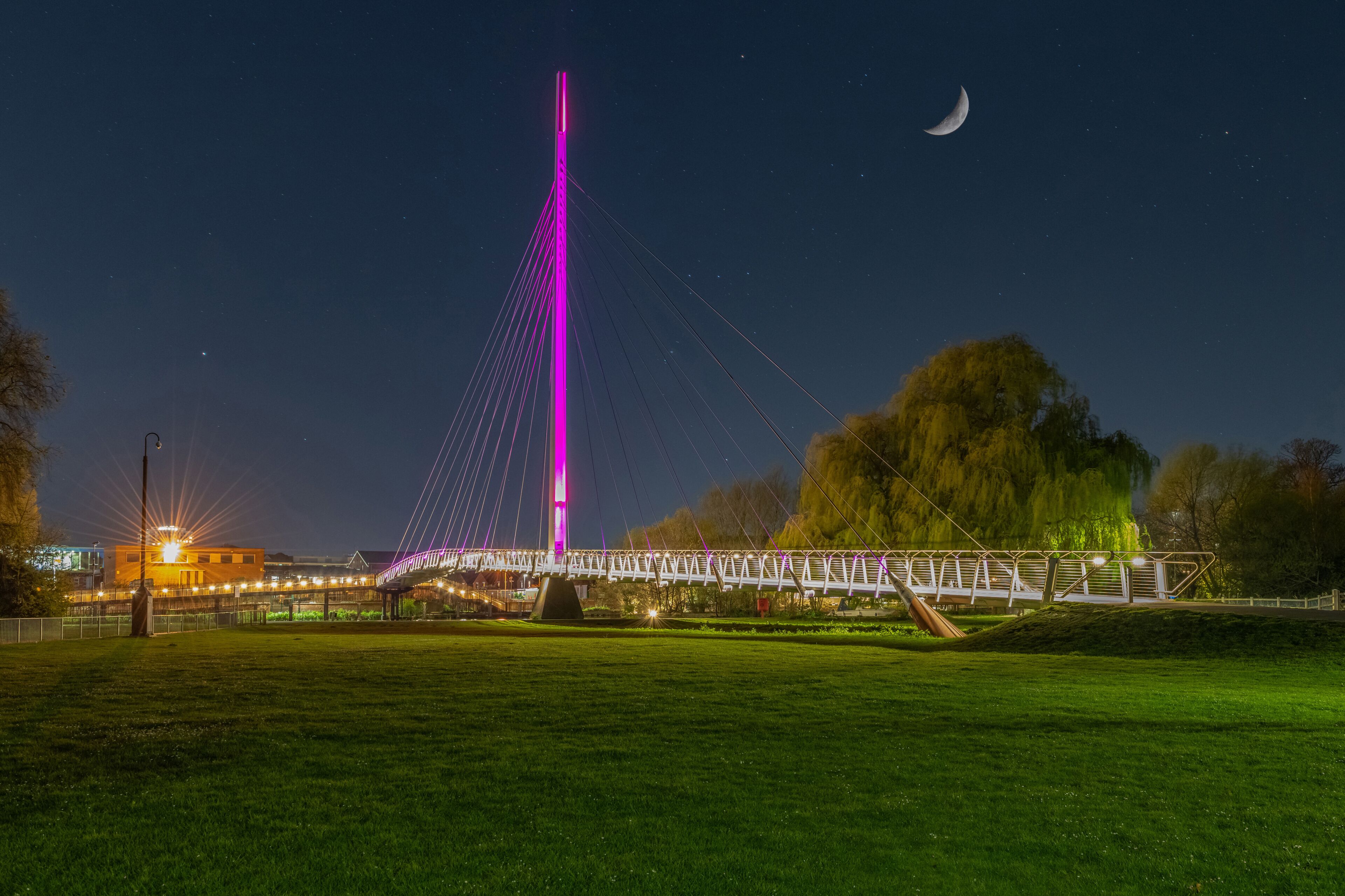 Christchurch Bridge at night, Reading Berkshire United Kingdom