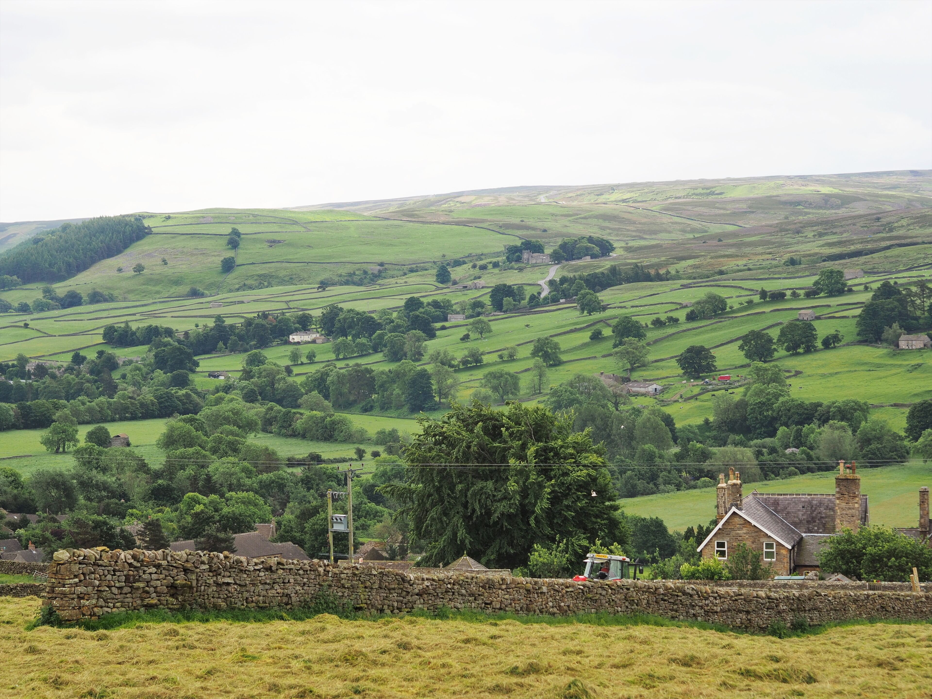 View from Skelgate Lane over Reeth towards Grinton Moor