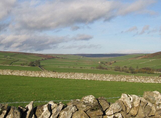 Gentle Slopes Stone-walled fields extend to the horizon from North of Marrick.