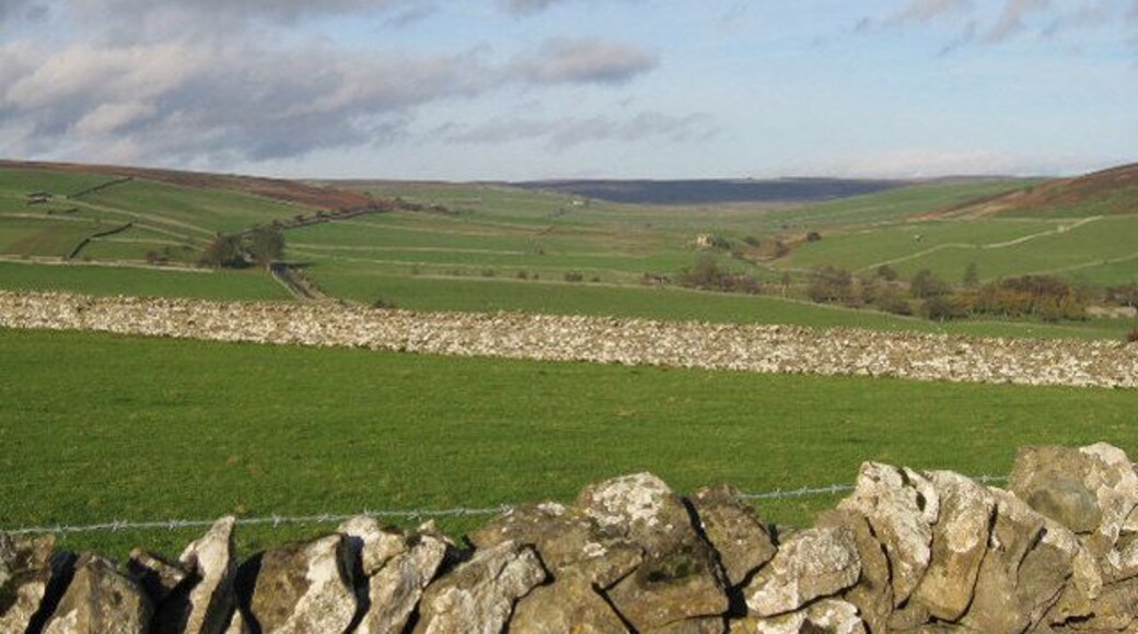 Gentle Slopes Stone-walled fields extend to the horizon from North of Marrick.