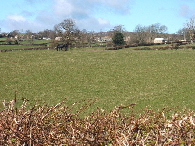 Black horse and Fearby From the track which forms part of the Ripon Rowel Walk