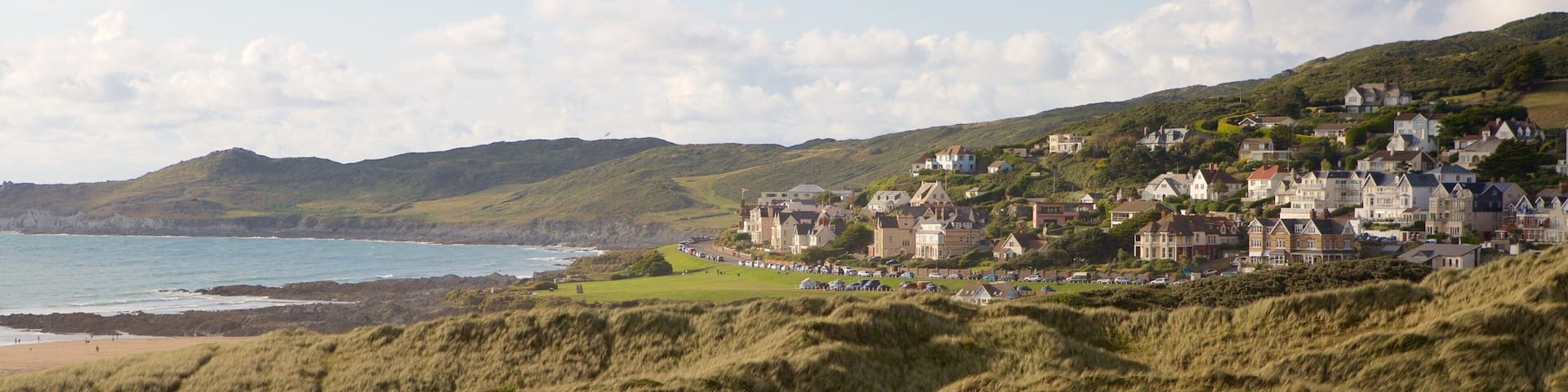Woolacombe showing tranquil scenes, general coastal views and a coastal town