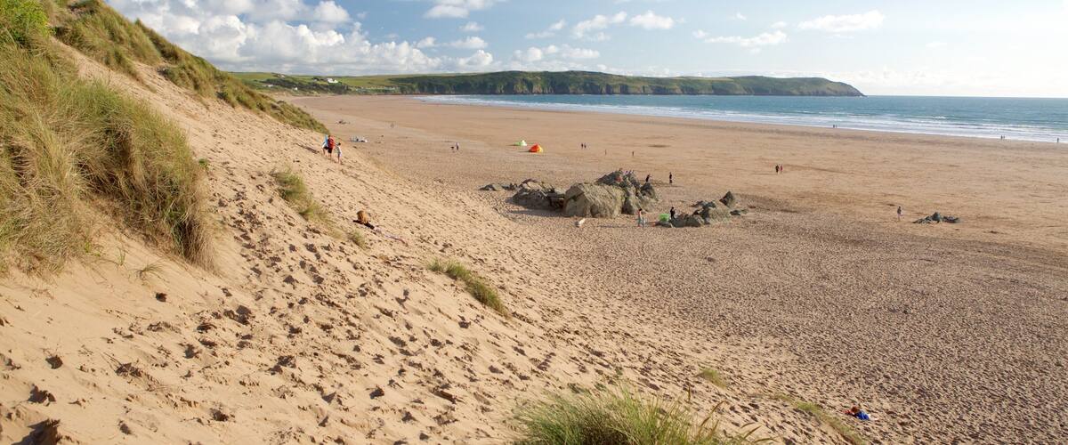 Woolacombe ofreciendo vistas de paisajes y una playa