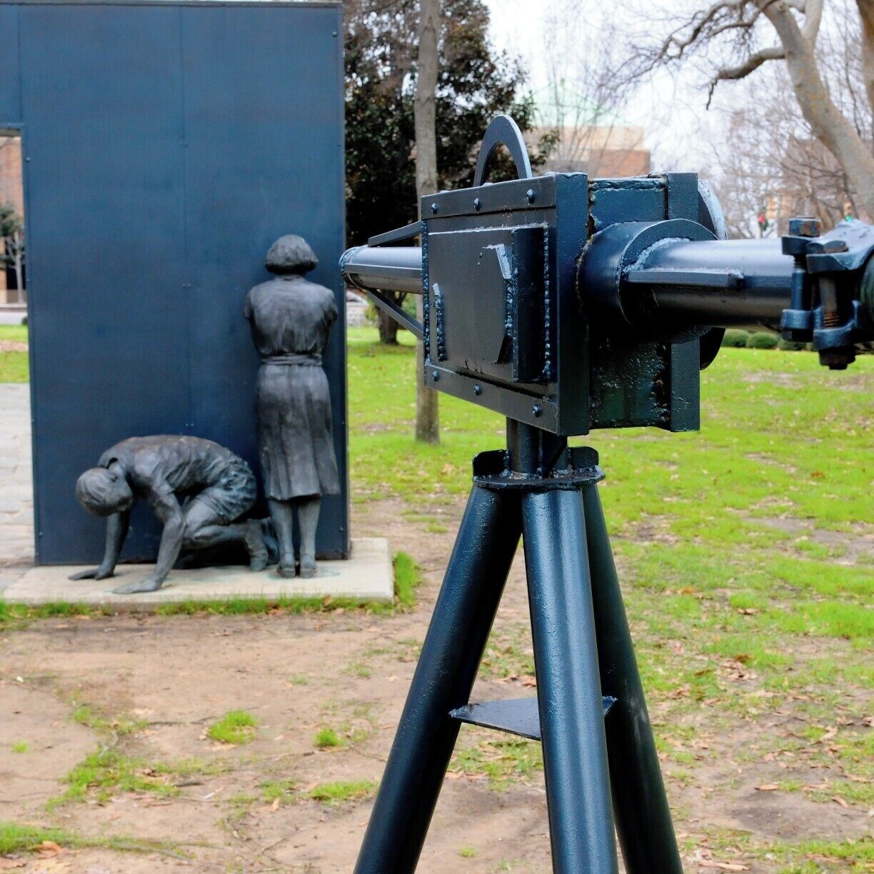 Several powerful sculptures were commissioned for the park to illustrate the Civil Rights Movement events that happened here and this one was one of tho most moving. 
The park served as a gathering place for demonstrations in 1963 and fire hoses were turned on marchers, many of them children. This art piece depicts the 

#MLK #CivilRights