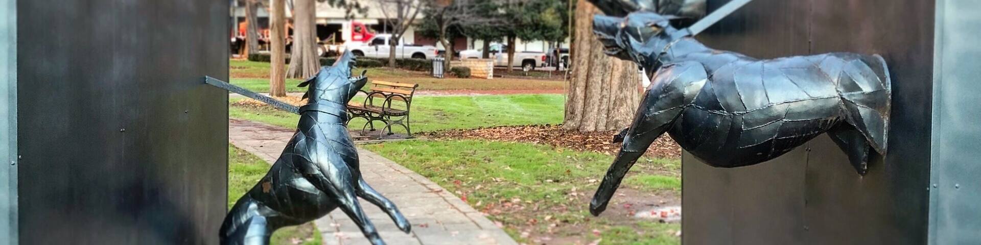 This sculpture in Kelly Ingram Park in Birmingham, Alabama depicts a vicious dog attack during the civil rights protests in 1963. This sculpture is very effective. I got chills walking through and imagining what it just have been like. #civilrights #historymatters