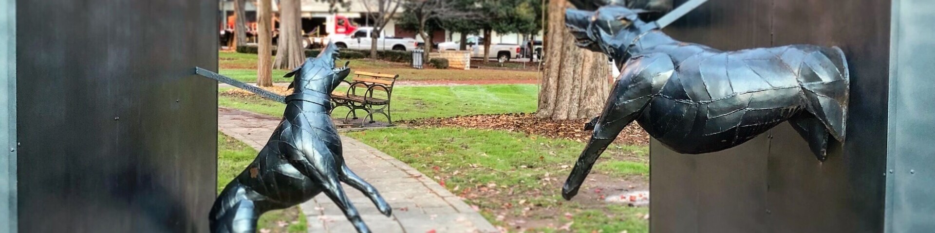 This sculpture in Kelly Ingram Park in Birmingham, Alabama depicts a vicious dog attack during the civil rights protests in 1963. This sculpture is very effective.  I got chills walking through and imagining what it just have been like. #civilrights #historymatters