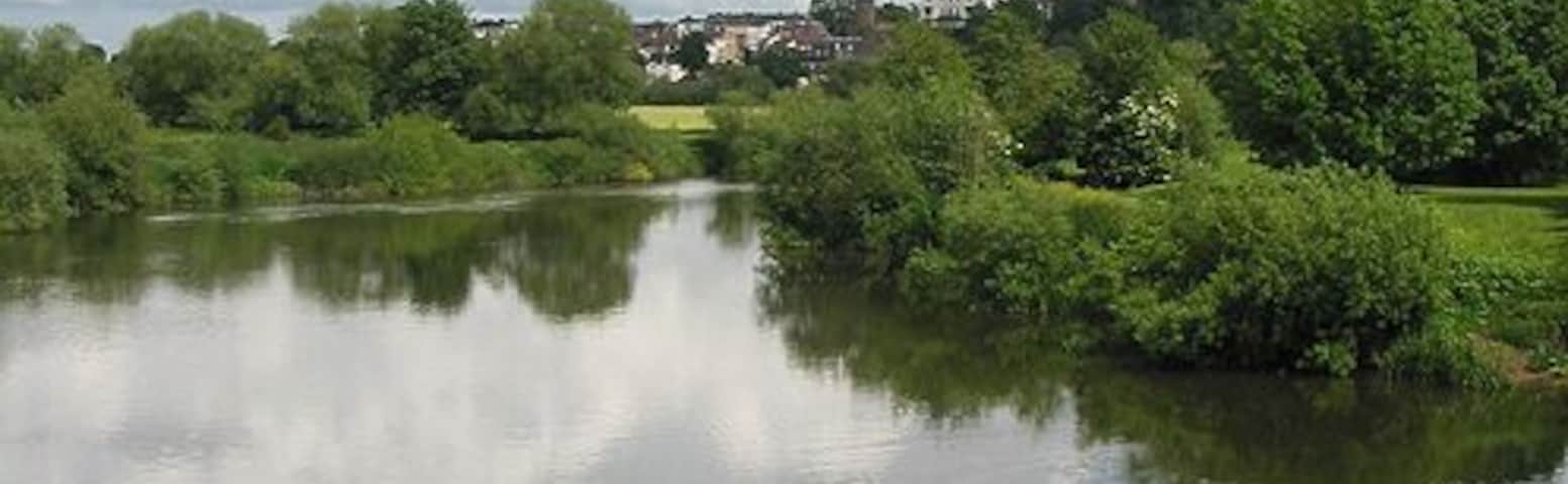River Wye from Wilton Bridge A few minutes later the view was lost in heavy rain