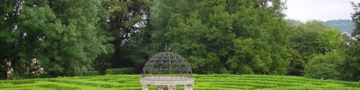 Jubilee Maze at Symonds Yat. Now offers an information centre, tours, shows. More information on its website, www.mazes.co.uk