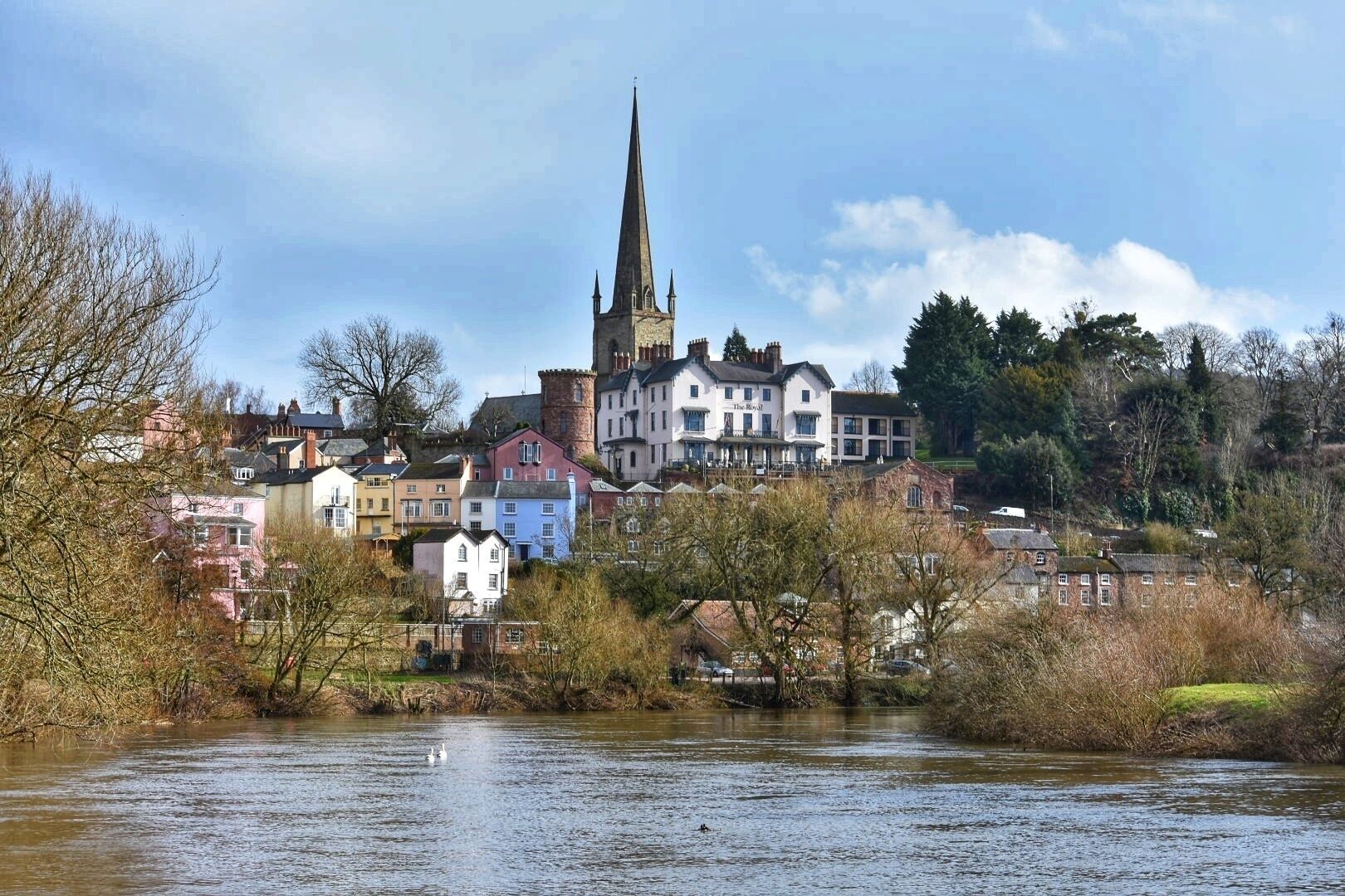 Ross on Wye is a pretty town on the borders of England and South Wales. Took this photo today during a nice stroll along the river Wye on a pleasant spring afternoon. #spring #trover #rossonwye #River #Church #roadtrip #bvSSpring #parks 