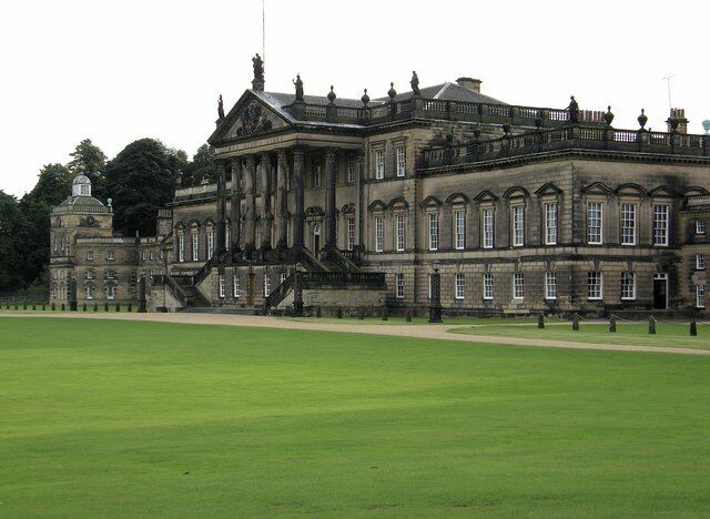Wentworth Woodhouse Home of the Earls Fitzwilliam. Facade blackened by smoke from factories during the industrial revolution. Wentworth lies on the Barnsley coal seam, mined by the Earls on their land and making them one of the richest British families in the 1900s. The wealth of the Fitzwilliam family is now managed by a trust, the last Earl left no heirs.