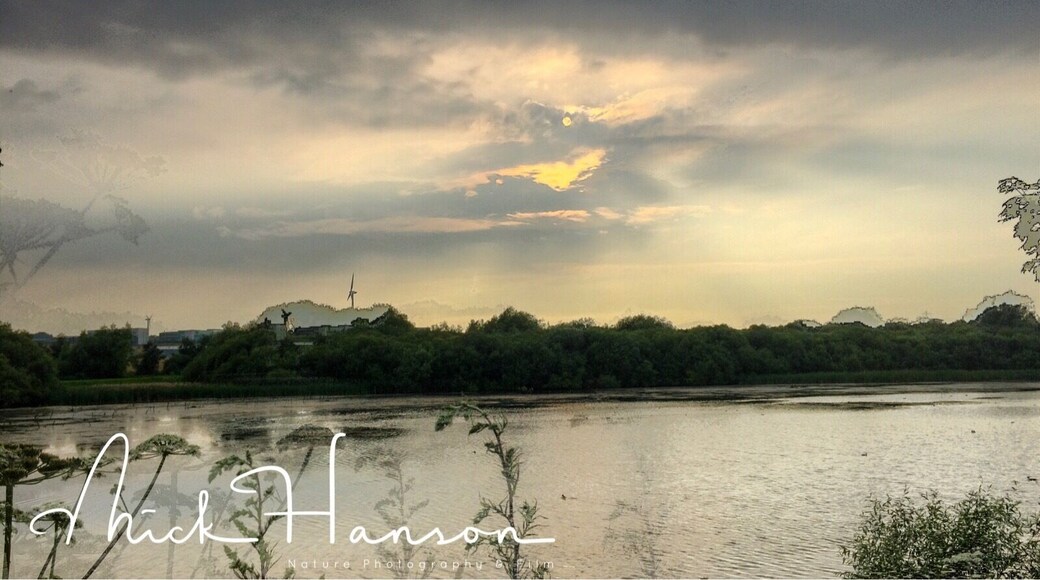 The sun setting over Treeton Dyke, a small fishing lake on the outskirts of Rotherham