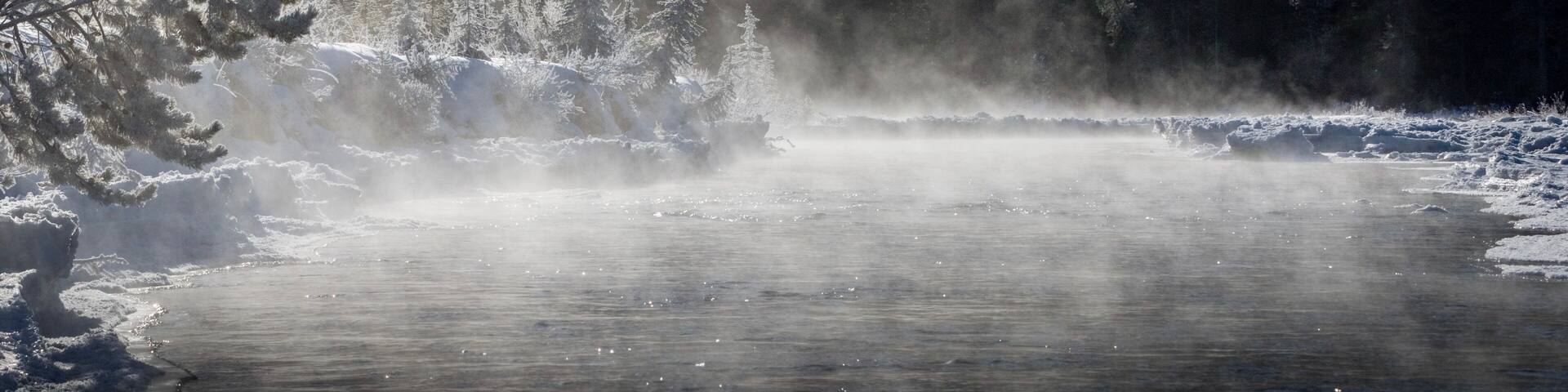 Mist over river in Kootenay National Park