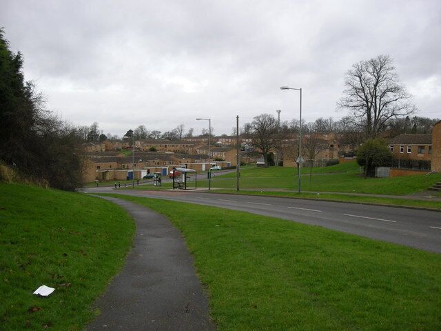 Rugby-Brownsover Estate Looking down Hollowell Way to the western side of the estate.