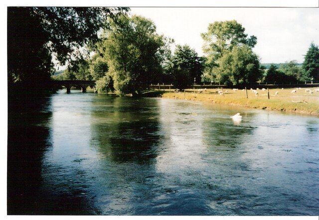 River Wylye at Stoford Looking towards Wilton, from the Swan Inn car park garden,