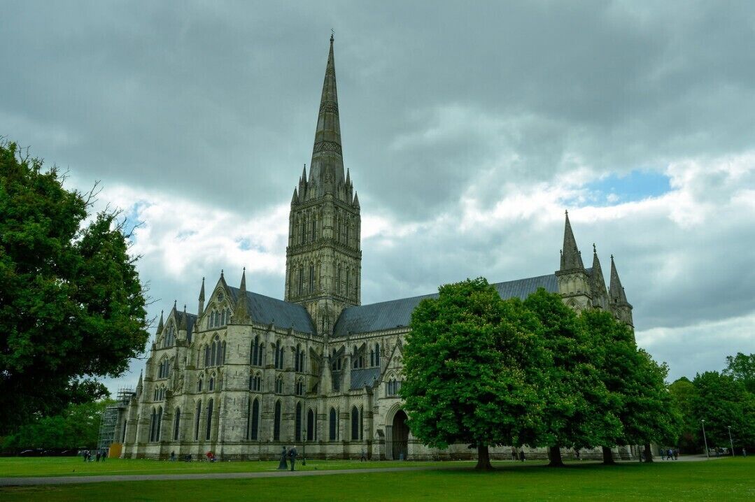 Salisbury Cathedral.  It has the highest spire in Europe . The cathedral is built on water meadows and amazingly is still standing nearly 800 years on 
