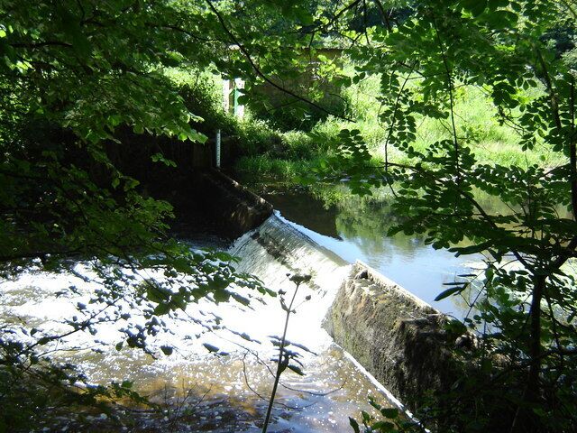 River Derwent Forge Valley The weir and water level gauge