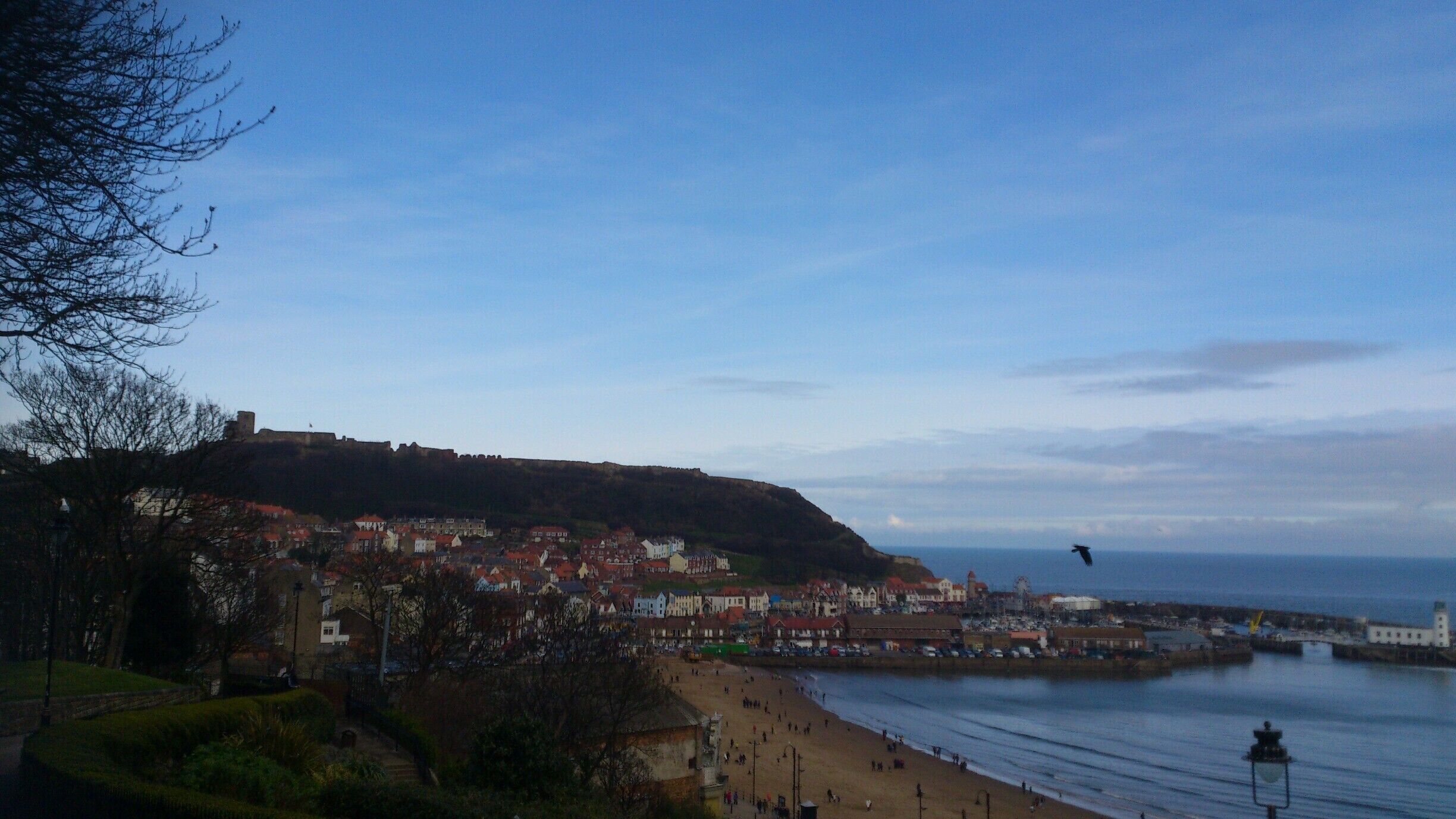 Beautiful view of the Yorkshire coast. Scarborough is quite hilly so the easiest way to get from the town to the beach is with one of the tramways and you get rewarded with amazing views.  

Once a water powered funicular railway the South Cliff lift is now electric and costs a couple of pounds. 

#WeekendGetaway
#YorkshireDay