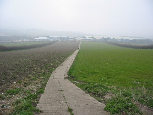 High quality concrete footpath This fine footpath runs between Ecclesfield School & Nether Lane