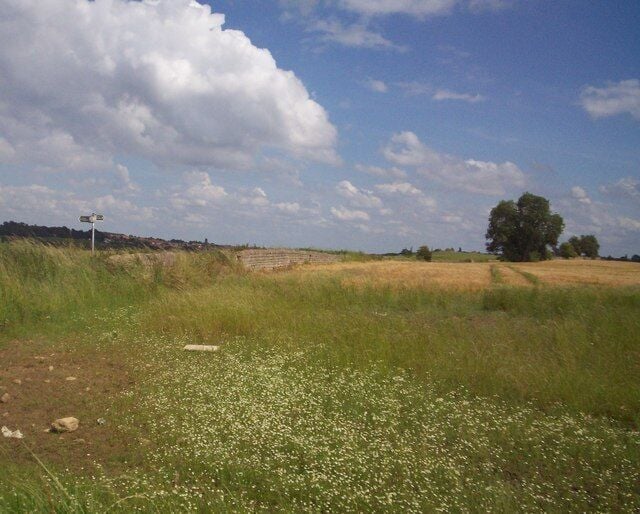 Footpath Junction near Todwick Looking towards South Anston on a mainly sunny afternoon in early July.