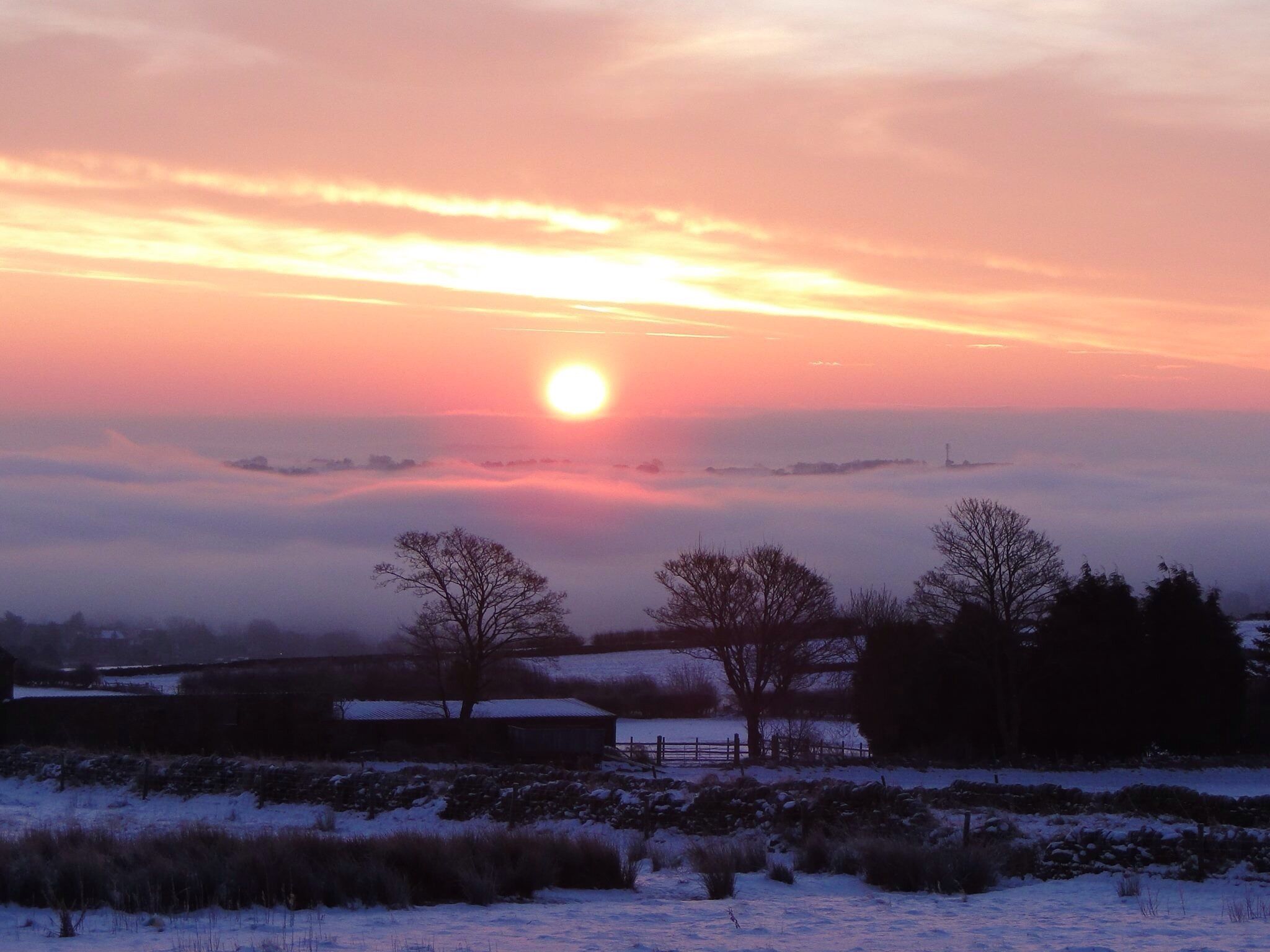 This was taken early one very cold winters morning looking towards Totley 
