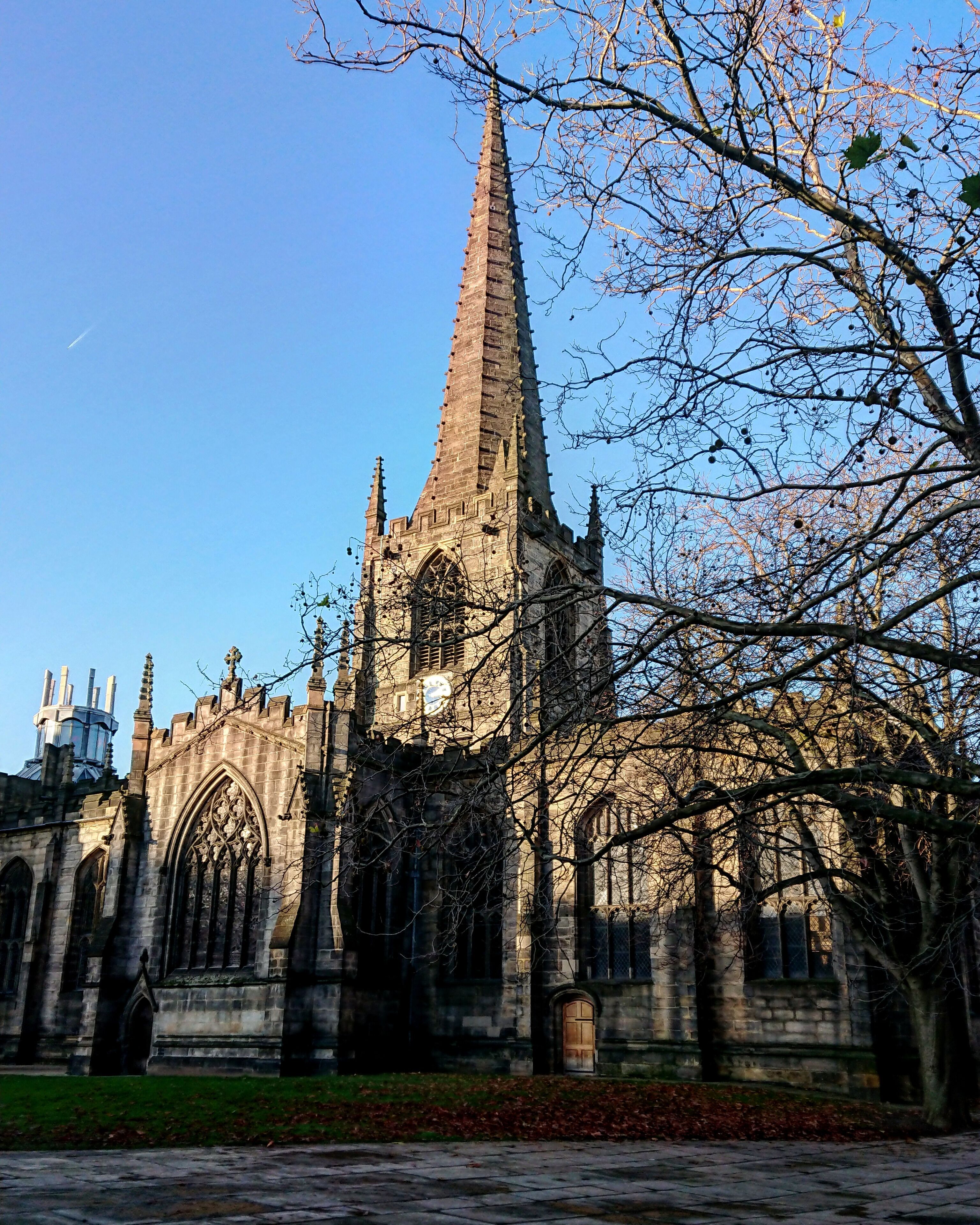 Sheffield cathedral in the autumn sunshine
